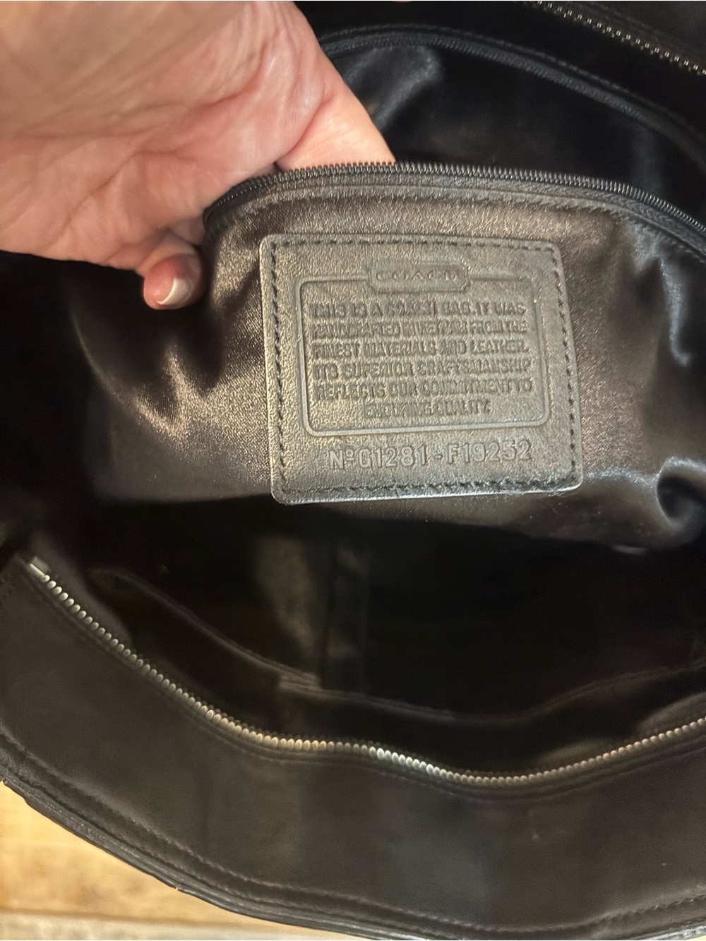 COACH Black Leather Shoulder Bag with Silver Hardware - Picture 3 of 3